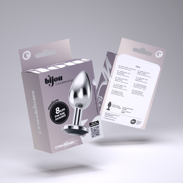 Plug Anal Bijou Preto Médio Crushious | Brinca Boutique