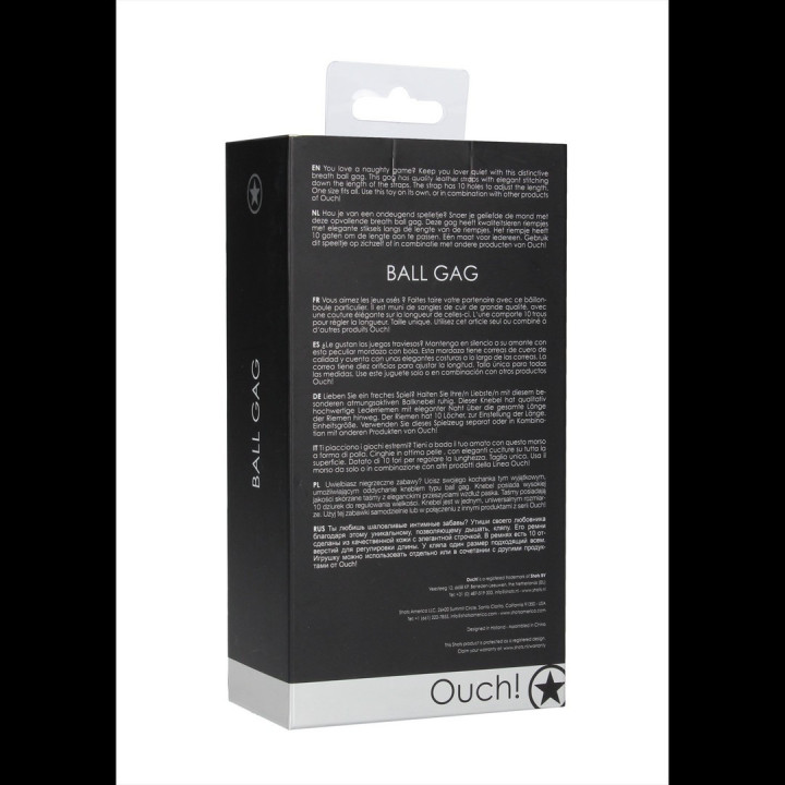 Mordaça Bola Perfurada Ouch! Preta | Brinca Boutique