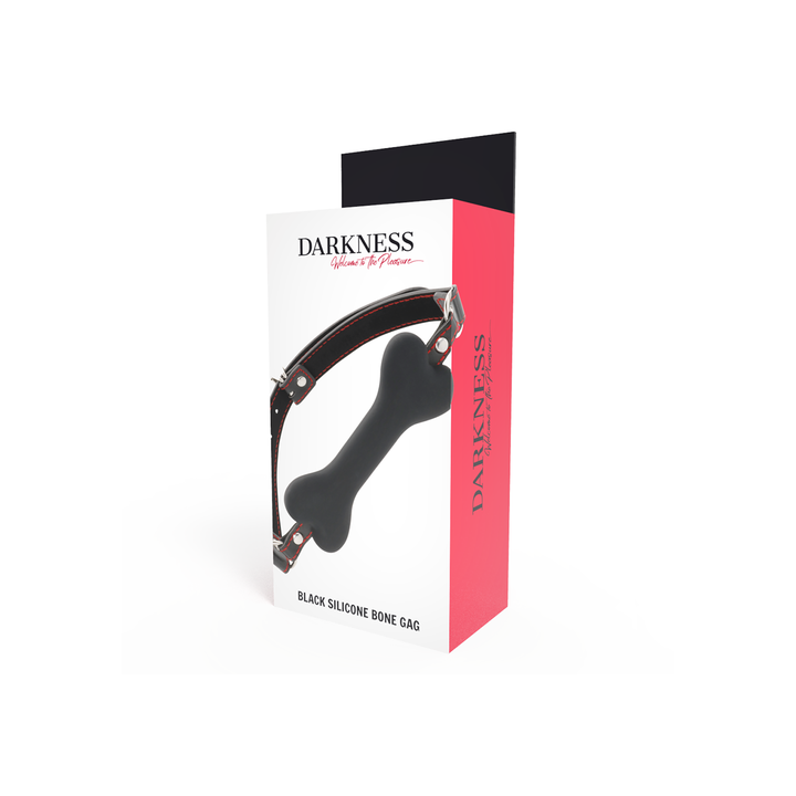Mordaça de Silicone Osso Preta Darkness | Brinca Boutique
