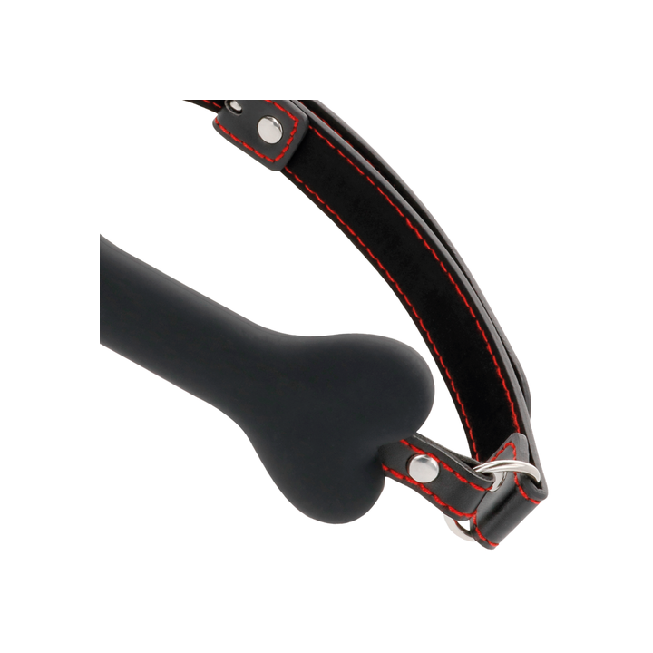 Mordaça de Silicone Osso Preta Darkness | Brinca Boutique