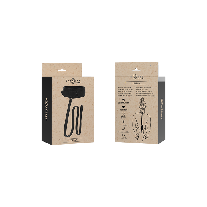 Coleira BDSM Couro Vegano Intense Fetish | Brinca Boutique