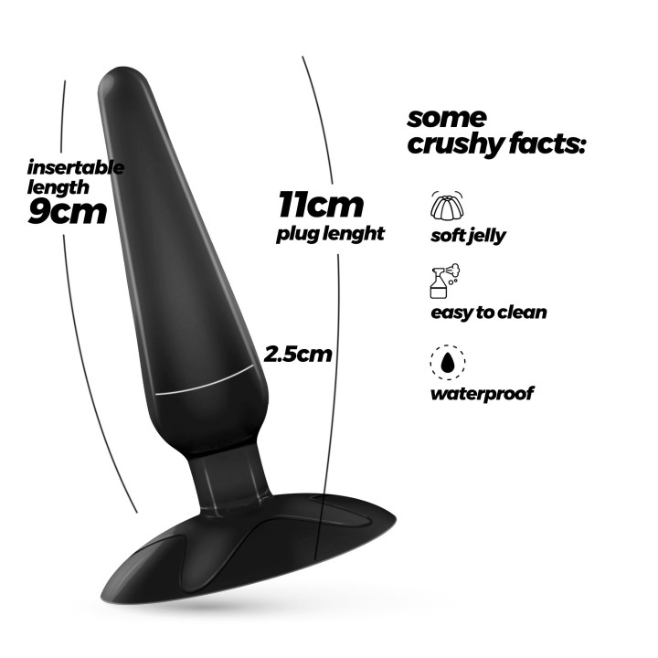 Plug Anal Preto com Ventosa Jolly Crushious | Brinca Boutique