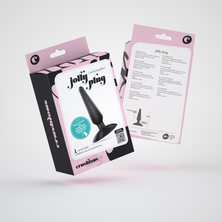 Plug Anal Preto com Ventosa Jolly Crushious | Brinca Boutique