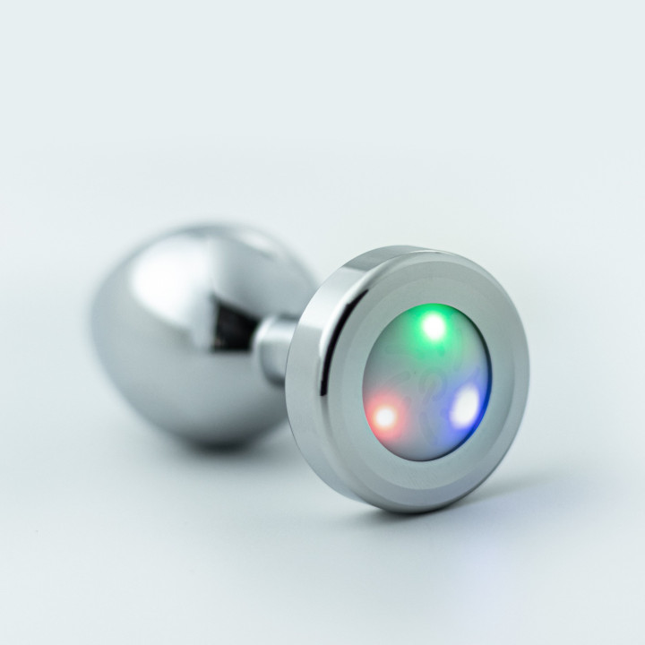 Plug Anal Metálico Médio LED RGB | Borealis Crushious