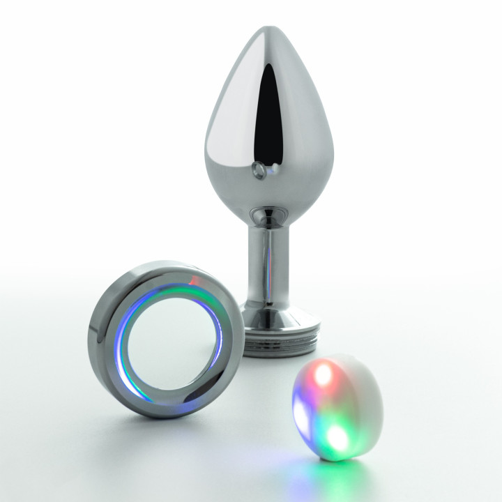 Plug Anal Metálico Médio LED RGB | Borealis Crushious