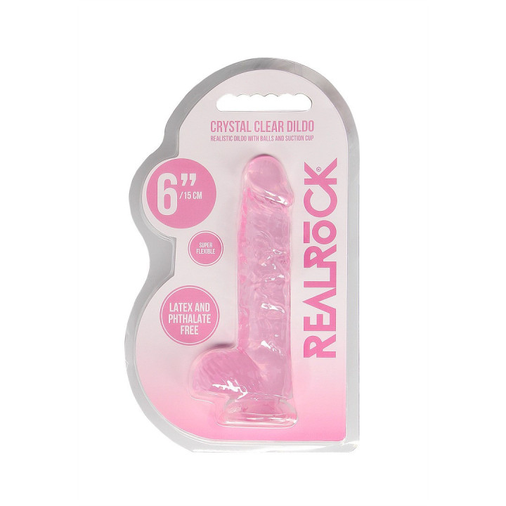 Dildo Realista Crystal Clear Rosa | Brinca Boutique