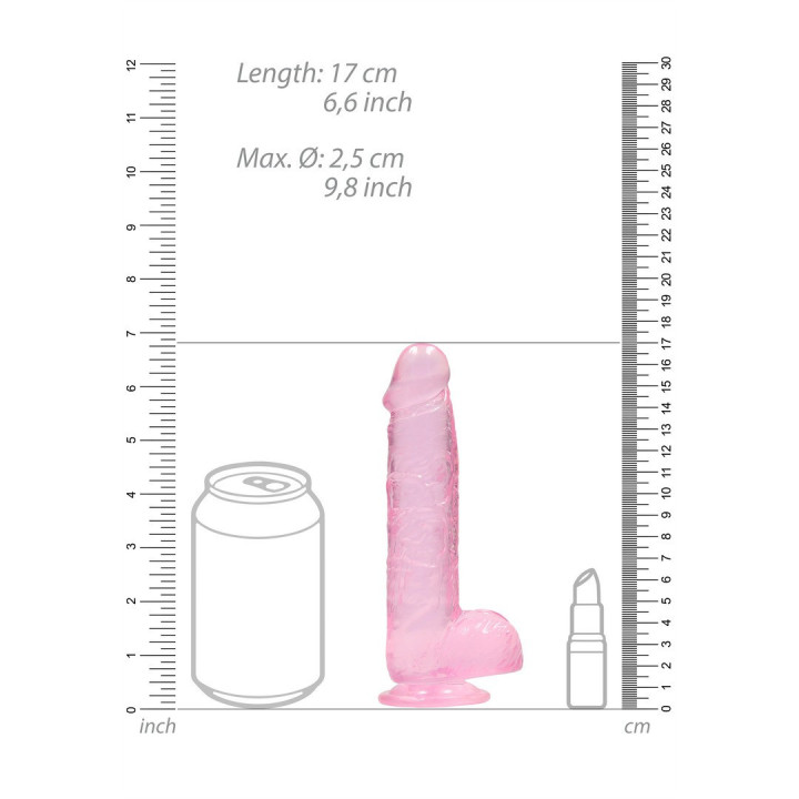 Dildo Realista Crystal Clear Rosa | Brinca Boutique