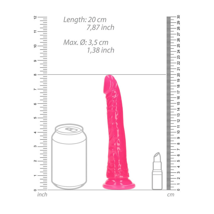 Dildo Glow in the Dark Rosa 20 cm | Brinca Boutique