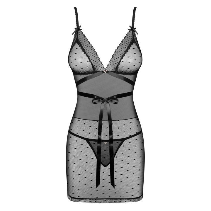 Camisa de Noite Bowessa Preta Obsessive | Brinca Boutique