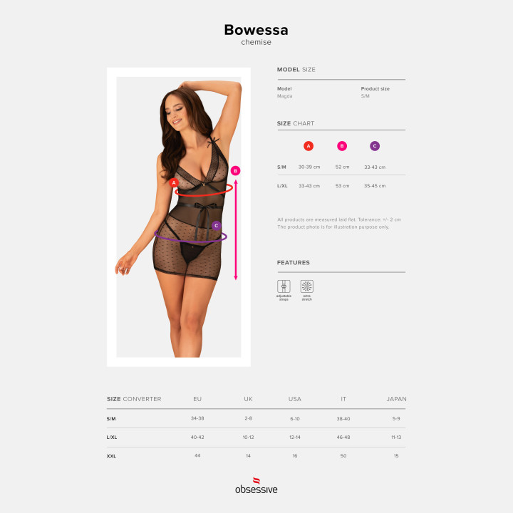Camisa de Noite Bowessa Preta Obsessive | Brinca Boutique