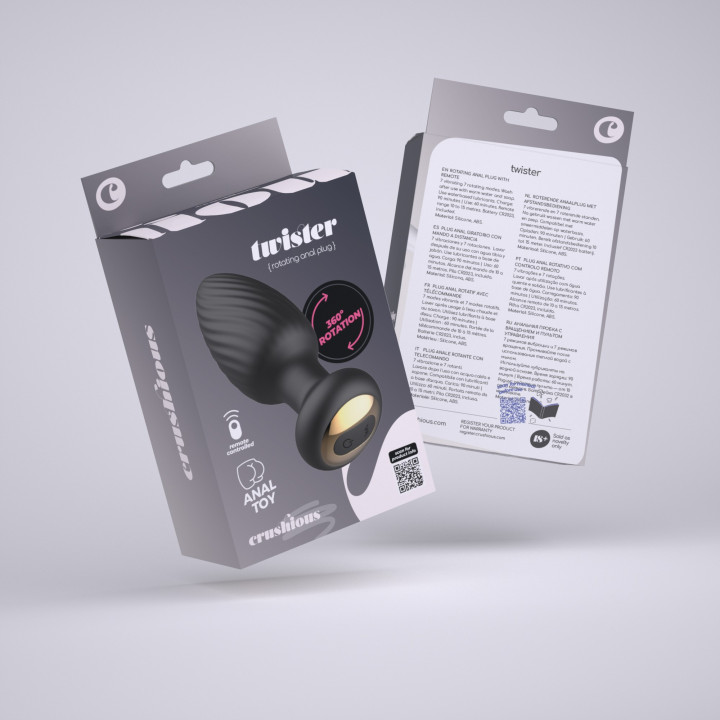 Plug Anal Rotativo Twister com Comando Crushious | Brinca Boutique
