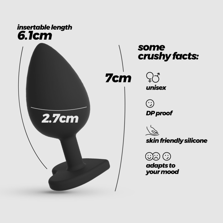 Plug Anal Cuore Pequeno com 4 Joias Crushious | Brinca Boutique