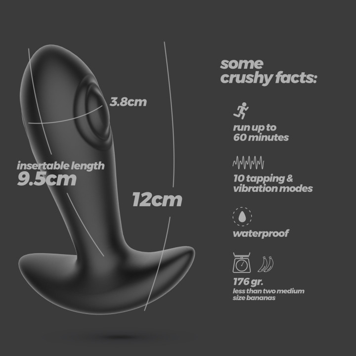 Plug Anal Octo com Pulsação e Comando Crushious | Brinca Boutique