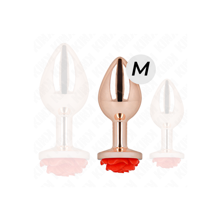 Plug Anal Metal Ouro Rosa Médio - KINK | Brinca Boutique