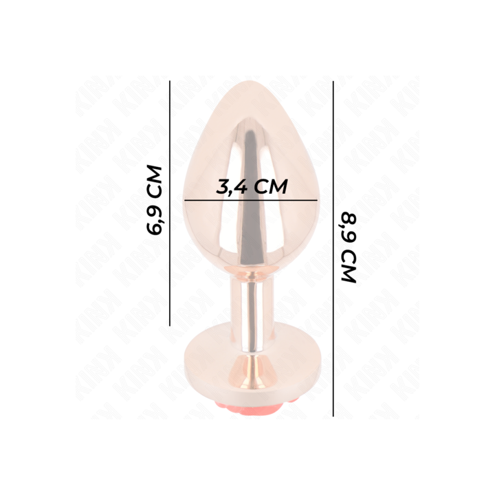 Plug Anal Metal Ouro Rosa Médio - KINK | Brinca Boutique