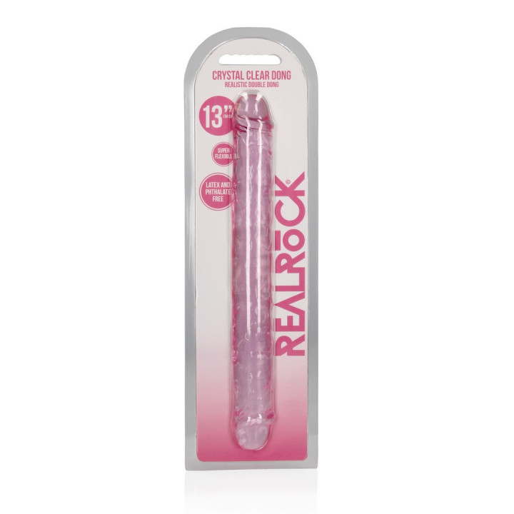 Dildo Duplo Transparente Rosa 34 cm | Brinca Boutique
