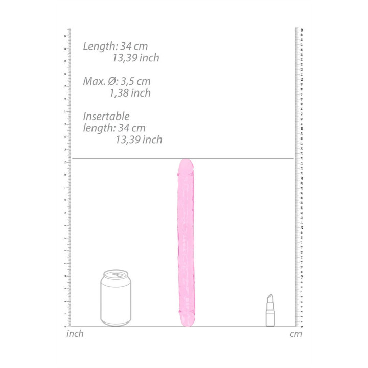 Dildo Duplo Transparente Rosa 34 cm | Brinca Boutique