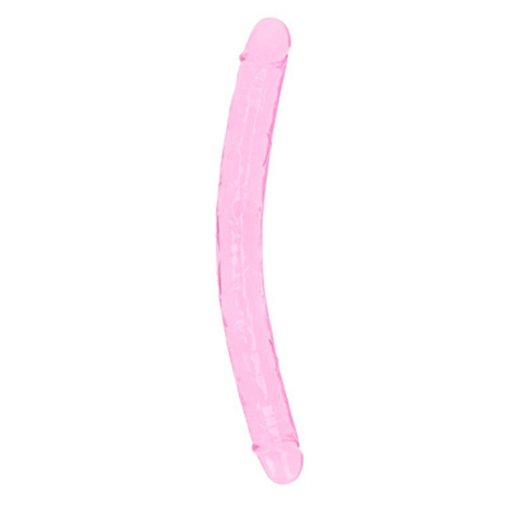 Dildo Duplo Transparente Rosa 34 cm | Brinca Boutique