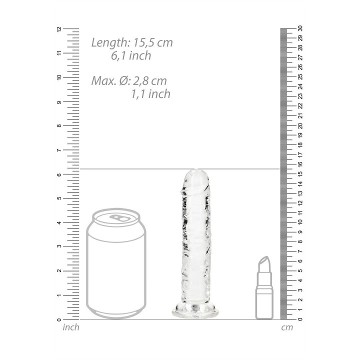 Dildo Transparente com Ventosa 14,5 cm | Brinca Boutique