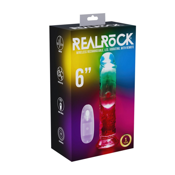Vibrador RealRock com LED 16,5 cm | Brinca Boutique