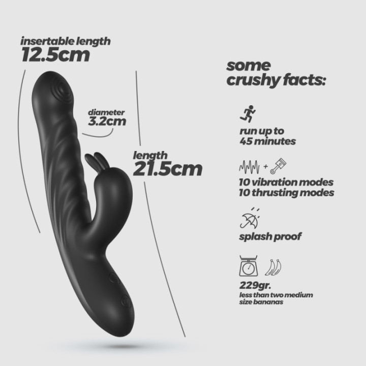 Vibrador Rabbit Lapin Preto | Brinca Boutique